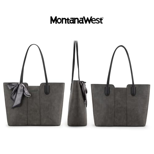 Montana West Tote Bags for Women Top Handle Satchel Purses - color: Dusty Grey