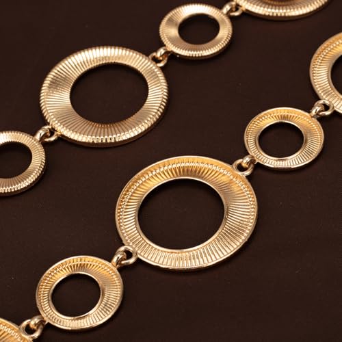 Luvatar Fashion Metal Waist Chain Belt Blouse Dress Sweater Chain Belt… - color: Gold-t00