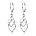 Leverback Earrings Dangle Earrings for Women Dangly Earrings Anniversary Birthday Gifts for Women - style: Double Linear-Silver