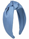 Blue Wide Knotted Headbands for Women Fashion Headband Non Slip Head Bands Hair Styling Accessories Womens Sisters Gifts - color: Blue