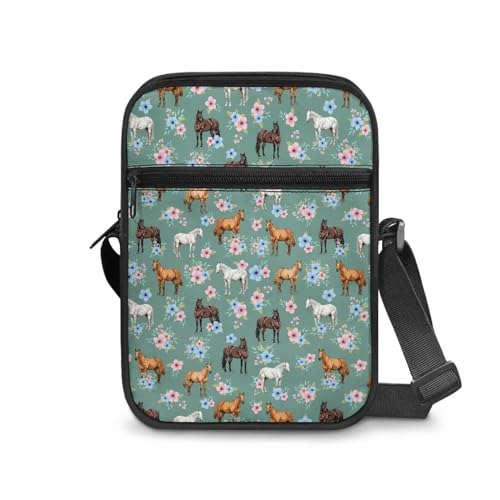 Womens Crossbody Bag Cell Phone Purse Wallet Small Shoulder Handbag for Workout Travel Gym - color: Boho Horse