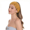 ZLYC Women Headband Handmade Crochet Knit Boho Flower Hair Bands (Crochet Yellow) - color: Crochet Yellow