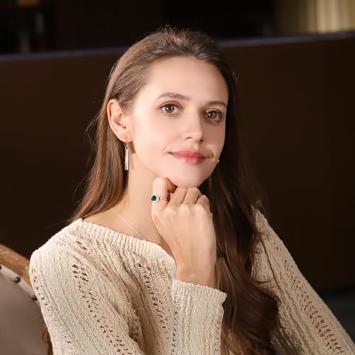 Silver Bar Dangle Drop Earrings for Women, 14K Gold French Style Leverback Dangle Drop Earrings, Hypoallergenic Jewelry - color: Silver