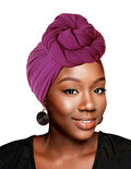 HOMELEX Head Wraps Turbans Stretch Jersey Knit Headwraps Wrap Turban Scarf Tie for Women - color: Pp