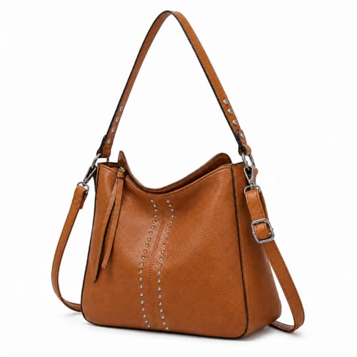Montana West Hobo Bag for Women Crossbody Purse and Handbags Ladies Chic Shoulder Bags - color: Brown