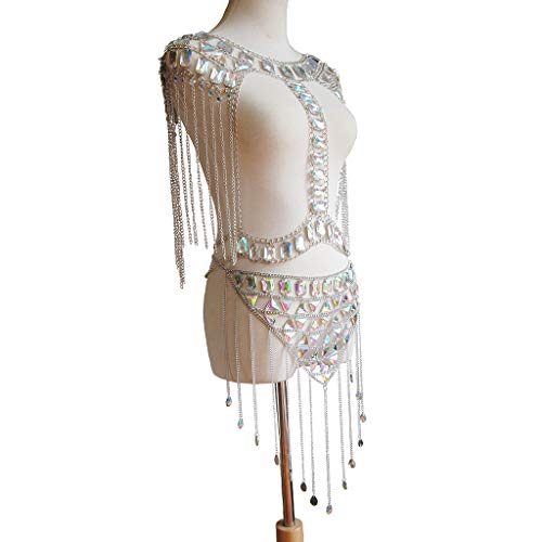Women's Sexy Suit Body Chain - color: Silvery Color-Small Waistcoat Waist Chain Body Chain Suit-7