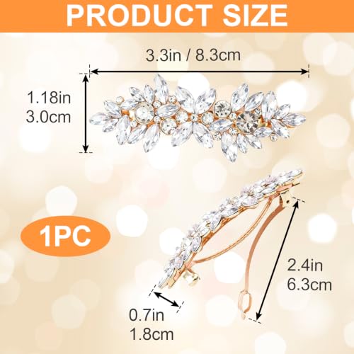 Joez Wonderful Rhinestone Hair Barrettes Clips for Women, White | Sparkly flower hair barrette accessories, non-slip, alloy made, for weddings, birthdays, parties, engagements, balls, brides - color: Rhinestone Butterfly White