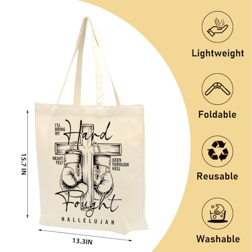 Christian Gifts for Women, Floral Faith Canvas Tote Bag, Faith Gifts for Women Mom Inspirational - color: Grunge Christian 768