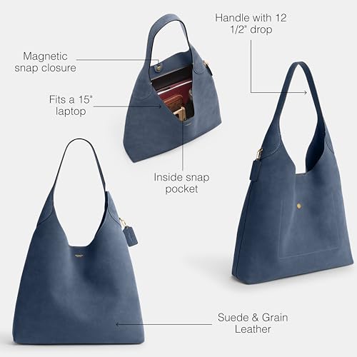 COACH Brooklyn Shoulder Bag 39 - color: Light Denim Suede