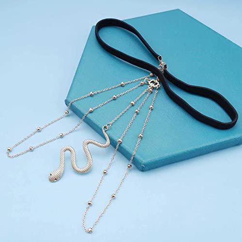 Punk Layered Snake Leg Chain Vintage Snake Thigh Leg Chain Multi Layering Thigh Chain Summer Leg Thigh Chain Punk Serpent Body Chain Rave Bikini Thigh Body Chain Jewelry for Women and Girls - color: Gold,Turquoise