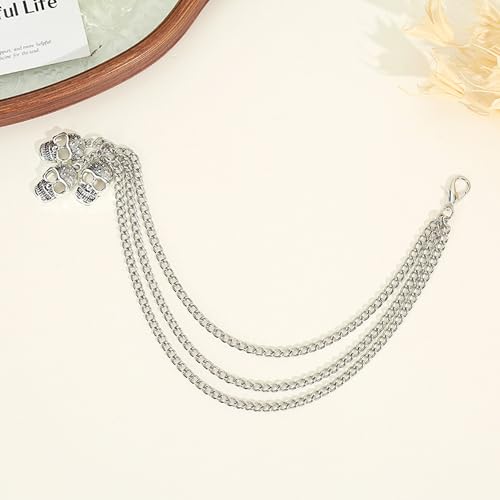 Nojess 2Pcs Punk Goth Shoe Chains Skull Boot chains Skeleton Hand Shoe Charms Shoes Sneakers Martin Boots Accessories Stuff - style: Skull Chain