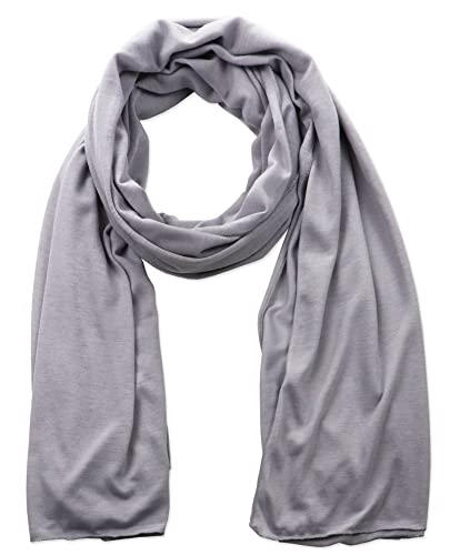 vabovin Head Wraps for Black Women Stretch Jersey Knit Turban Headwrap Solid Color Headscarf Headband Shawl - color: 08- Light Gray