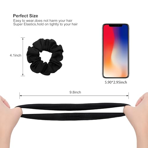 Hair Scrunchies for Women - Hair Ties No Damage Both for Thick Hair or Thin Hair Curl Hair No Crease Gray Scrunchies Ponytail Holder No Hurt Your Hair - color: Mixed Brown