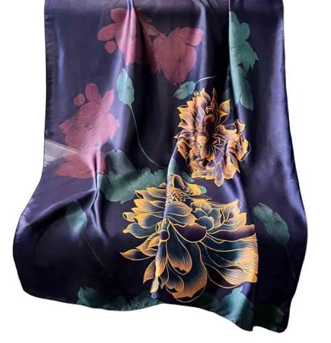Acotavie Scarfs for Women Dressy Fashion Scarves Long Floral Pattern Scarf Lightweight Sunscreen Shawls - color: C002 Purple