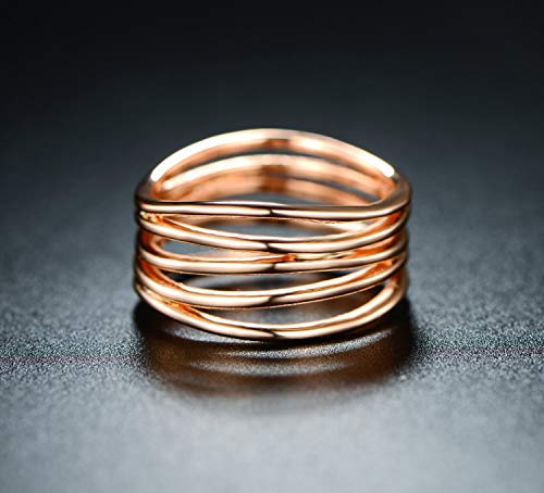 Barzel 18K Gold Plated Statement Ring For Women, Trendy Statement Ring, Sizes 5-10 - Made in Brazil - color: Rose Gold