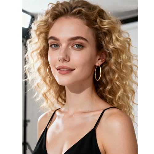 9 Pairs Small Gold/Silver Hoop Huggie Earrings Set for Women, 14K Gold Plated Chunky Hoop Small Earring Hypoallergenic Thick Open Lightweight Chunky Hoop Earrings Jewelry for Gifts - color: 5Gold5Silver