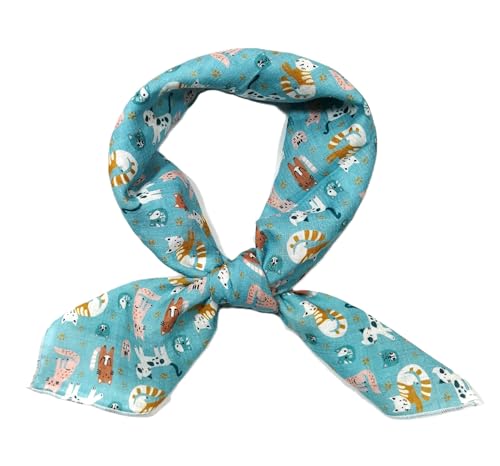 Shanlin Unisex Floral Cotton Square Scarf Bandanas 22x22 inch - color: Cats-blue