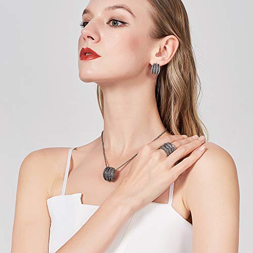 Mytys Two Tone Earrings for Women Gold and Silver Crossover Half Hoop Statement Earring Designer Stud Earrings - color: Black