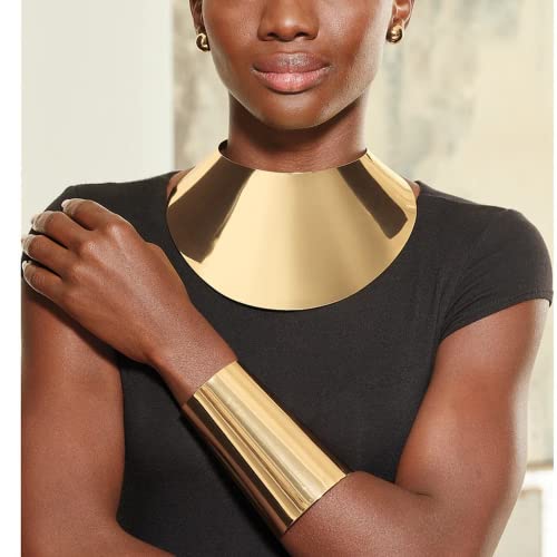 Gold Necklaces for Women Chunky Gold Silver Choker Necklace Statement Egyptian Jewelry for Women Men Gold Costume Jewelry Sets Accessories Gift - color: Chunky Gold Choker