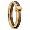 King Will 4mm/6mm Black Ceramic Rings, Men's Wedding Rings Spinner Flat Cut Wedding Band for Men Women Comfort Fit and Durable - color: Black 4mm