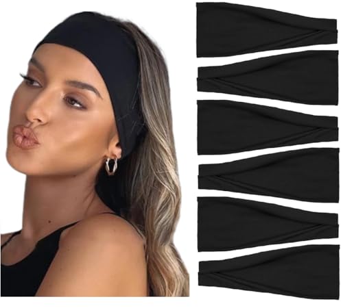 AKTVSHOW Black Headbands for Women Non-Slip Head Band for Women’s Hair Wide Thick Sweat Hair Bands, Trendy Hair Accessories for Women - color: Black
