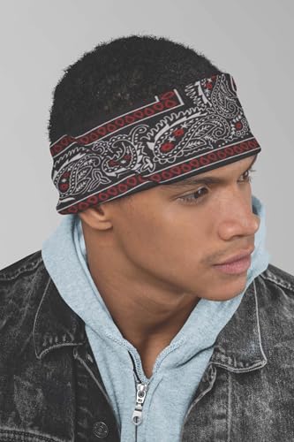 Motique Accessories Two Tone Paisley Bandana - Set of 3 - color: Black