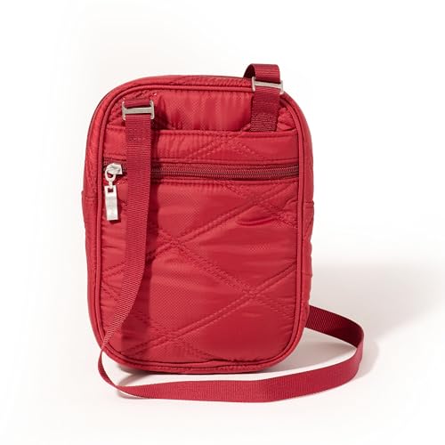 Baggallini Journey Crossbody Bags for Women 9x6 Small Lightweight Travel Handbag W/RFID - color: Ruby Red Quilt