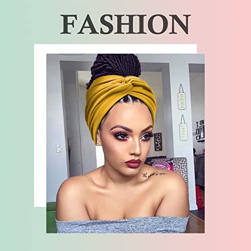 AKTVSHOW 7'' Wide Headbands for Women, Extra Large Turban Workout Headband Fashion Yoga Hair Bands Boho Twisted Thick Hair Accessories, 8Pack - color: Bright Hope