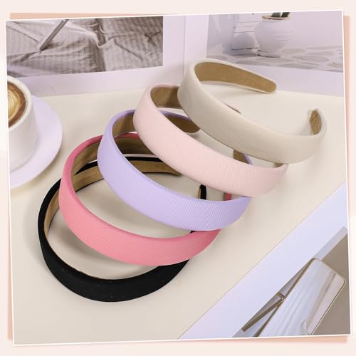 obeoby Cute Pink Headbands, 5Pcs Non Slip Wide Headband Hair Accessories Teen Girls Trendy Stuff Gifts - color: Pink Series