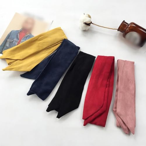 Twist Bow Headband Wired Hair Tie Headband Rabbit Ear Hair Scarf Bowknot Head Wrap Solid Color Cute Hair Band Plain Twisted Hairband Wire Hair Wrap Black - color: Black