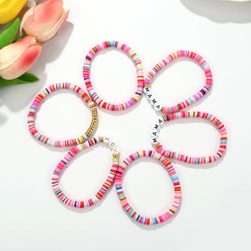 Elegance 11 designs Heishi Beaded Bracelets For Women Polymer Clay Colorful Surfer Stackable Beads Boho Bracelet Summer Beach Jewelry - color: Multicolour
