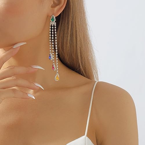 Gold Tassel Earrings for Women Metal Long Chain Dangle Earrings Bridesmaid Earrings