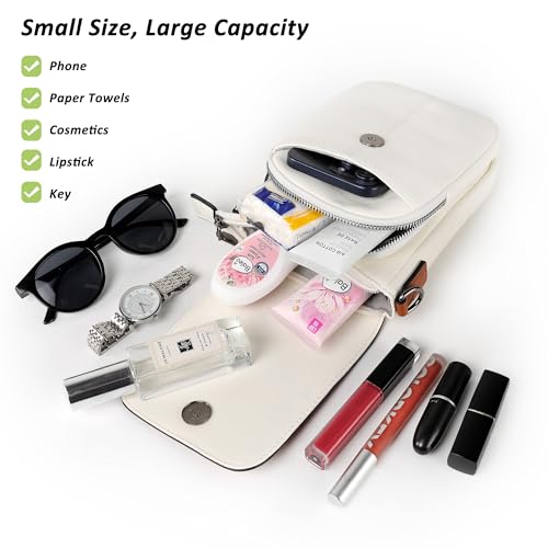 TANTOMI Small Crossbody Bags for Women Trendy, Cell Phone Purses Wallet with 4 Card Slots, Small Purses with Adjustable Strap - color: 00-white