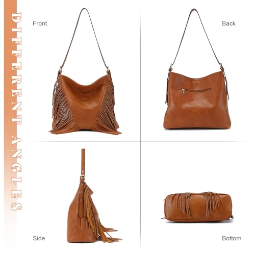 Vintage Fringe Shoulder Bags For Women Tassle Hobo Bags Large Crossbody Fringe Purse | Vintage - color: Brown