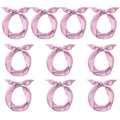 10 Pcs Long Thin Small Skinny Scarf Satin Neck Tie Ribbon Choker for Women Girls - color: Pink
