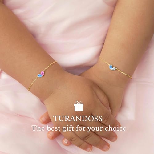 Turandoss Gifts for Women Her Daughter - 6 7 8 9 10 11 12 13 14 15 16 Year Old Girls Birthday Gifts, 14K Dainty Gold Plated Created Birthstone Bracelets for Women Girls Teens Jewelry Gifts - color: 01-01-Jan-Jan-Birthstone