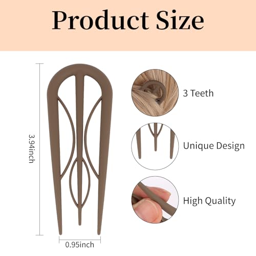 French Hair Pins U Shaped Hair Pins for Women Internal Teeth Hair Sticks Tortoise Clip for Thick Thin Hair Hair Pin for Buns Hair Fork for Vacation Work Swimming