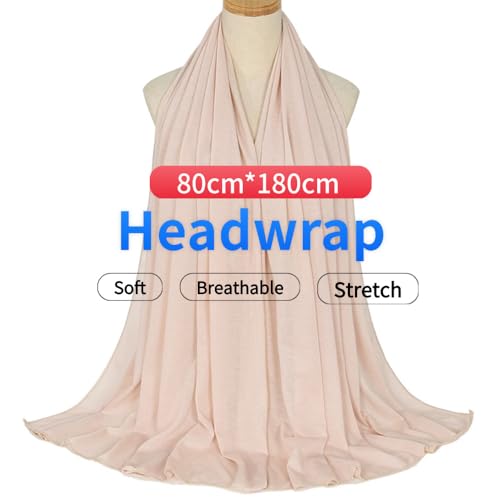 Harewom Head Wraps for Black Women Stretch Head Scarf Long African Hair Wraps Turban Headwraps Jersey Headbands - color: 1pcs -Beige