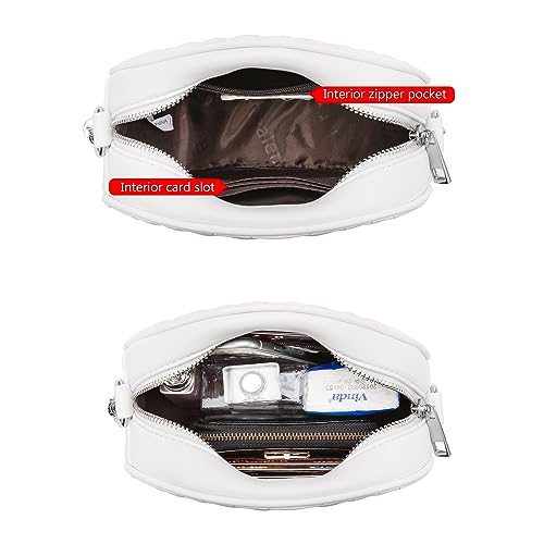 Crossbody Bags for Women Round Purse Quilted purse, Faux Leather, with Tassel