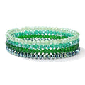 xuzhiyuan Women's Multilayer Crystal Beaded Bracelet Set - Boho Stackable Stretch Handmade Jewelry for Daily Wear & Gifting - color: Green