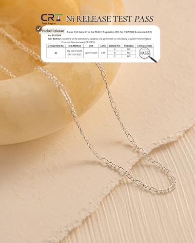 Gold/Silver Chain Necklace for Women Trendy - 925 Sterling Silver Dainty Waterproof Hypoallergenic Sturdy 18K Gold Plated Necklaces Jewelry Gift 14-20 Inch - color: Sterling Silver, size: 18"+2"