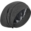 100% Mulberry Silk Bonnet for Sleeping Women Men, Real Silk Lined Bonnets for Curly Hair, Braid Sleep Cap Black Womens - color: Dark Gray