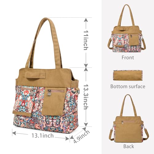 Black Butterfly Boho Canvas Tote Bag for Women, Large Printed 2-in-1 Shoulder & Crossbody Casual Purse for Daily Commute - color: Red