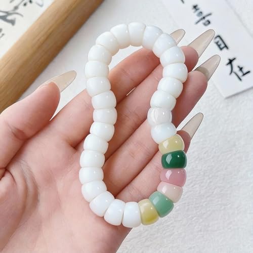 Fidget Bracelet Natural Bodhi Seeds Beaded Bracelets Zen Fidget Stretch Bracelets Alleviate Anxiety Stress Protection Healing Bodhi Jewelry Gifts for Women Men - color: A4:Fidget Bracelet