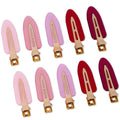 10 Pcs Creaseless No Crease No Bend Flat Hair Clips For Styling Non Slip Makeup Clips For Women Salon Hairstyle,Bright Pink Red - color: Bright Pink Red