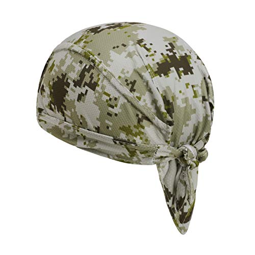 PURFUN Men Women Breathable Cycling Bandana Headscarf Adjustable Sweat Wicking Quick Dry Mesh Head Scarf Wrap Liner Skull Cap - color: Camou#3