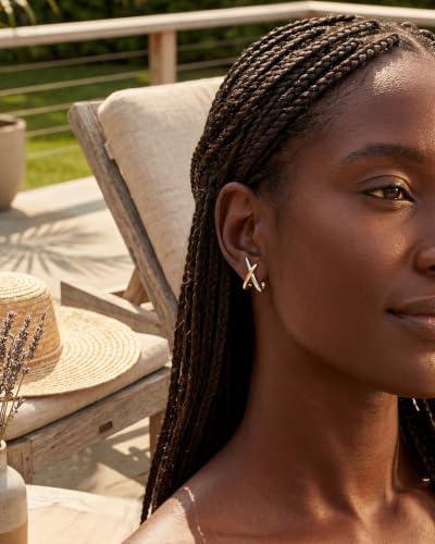 Gold Earrings for Women Trendy,14K Gold Stud Earrings Dainty Earrings Simple Minimalist Gold Earrings Hypoallergenic Earring for Women Gifts - color: Sloane & Two Tone