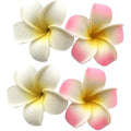 Hair Flower Clips, 4Pcs 7cm White and Pink Hawaiian Frangipani, Plumeria Foam Head Flower Party Beach Hair Clip flower, Hawaiian Hair Clips