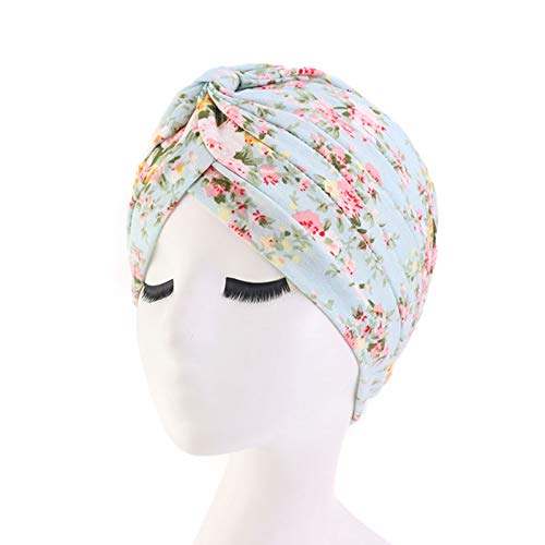 beauty YFJH Women's Cotton Turban Head Wrap Cancer Chemo Beanies Cap Headwear Cap Bonnet Hair Loss Hat - color: Leopard/Pink/Beige/Light Green