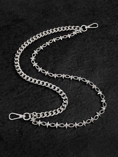 Pants Chains Hip Hop Punk Jeans Wallet Chain Goth Layered Waist Belt Chain Clothing Accessories for Women Men - color: 2 Rivet Chains
